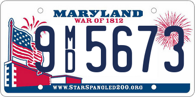 MD license plate 9MD5673