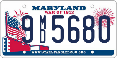 MD license plate 9MD5680