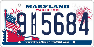 MD license plate 9MD5684