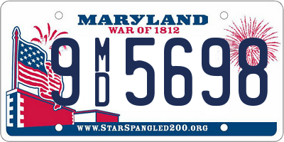 MD license plate 9MD5698