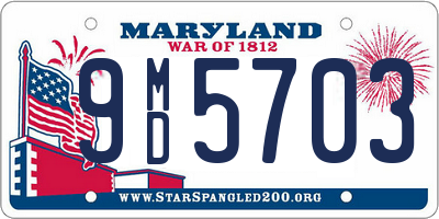 MD license plate 9MD5703