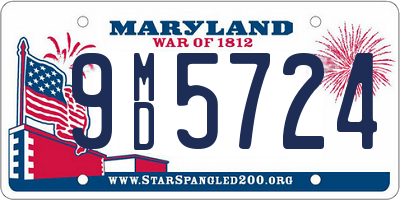 MD license plate 9MD5724