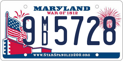 MD license plate 9MD5728