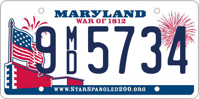 MD license plate 9MD5734