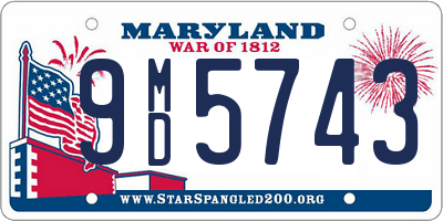 MD license plate 9MD5743