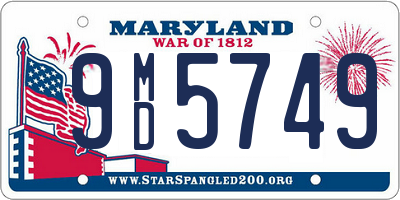 MD license plate 9MD5749