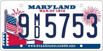 MD license plate 9MD5753