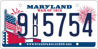 MD license plate 9MD5754