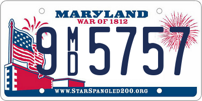 MD license plate 9MD5757