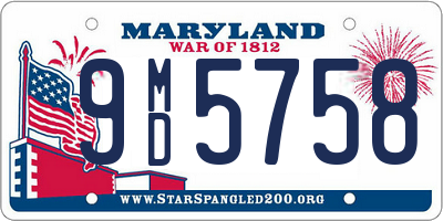 MD license plate 9MD5758