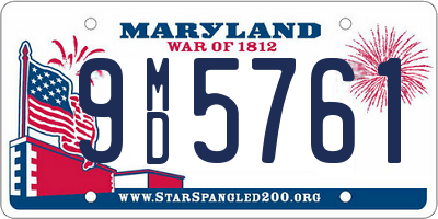 MD license plate 9MD5761