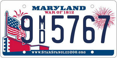 MD license plate 9MD5767