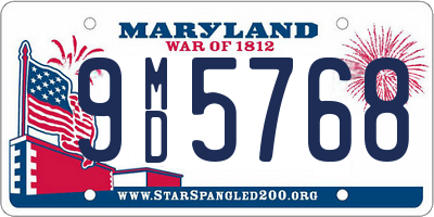 MD license plate 9MD5768