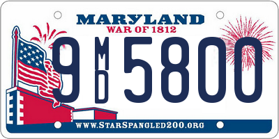 MD license plate 9MD5800