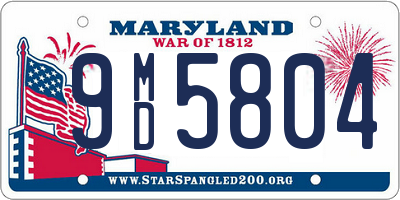 MD license plate 9MD5804