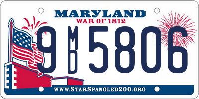 MD license plate 9MD5806