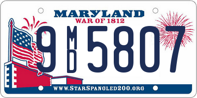 MD license plate 9MD5807