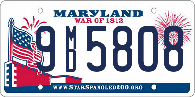 MD license plate 9MD5808