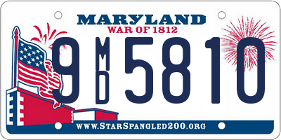 MD license plate 9MD5810