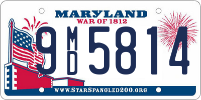 MD license plate 9MD5814