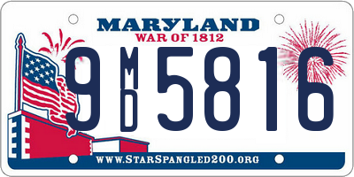 MD license plate 9MD5816