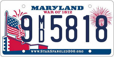 MD license plate 9MD5818