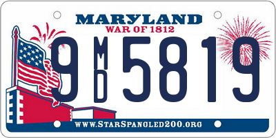 MD license plate 9MD5819