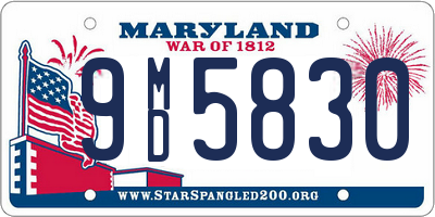 MD license plate 9MD5830