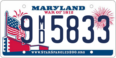 MD license plate 9MD5833