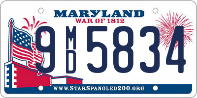 MD license plate 9MD5834