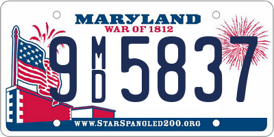 MD license plate 9MD5837