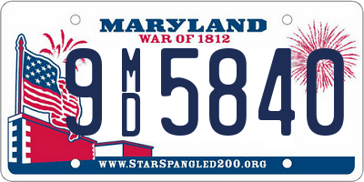 MD license plate 9MD5840