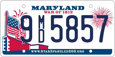 MD license plate 9MD5857