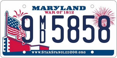 MD license plate 9MD5858