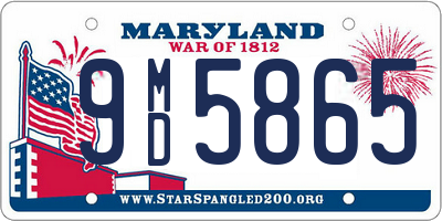 MD license plate 9MD5865