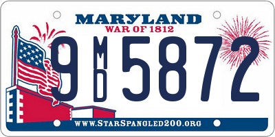 MD license plate 9MD5872