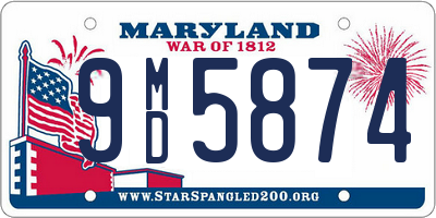 MD license plate 9MD5874