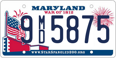 MD license plate 9MD5875