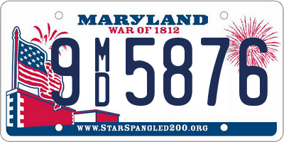 MD license plate 9MD5876