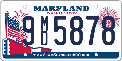 MD license plate 9MD5878