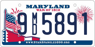 MD license plate 9MD5891