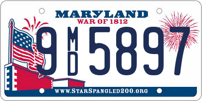 MD license plate 9MD5897