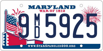 MD license plate 9MD5925