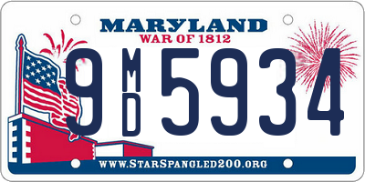 MD license plate 9MD5934