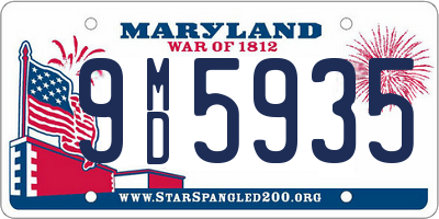 MD license plate 9MD5935