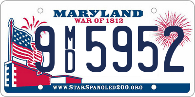 MD license plate 9MD5952