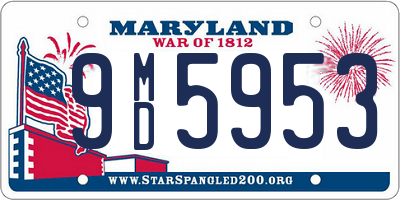 MD license plate 9MD5953