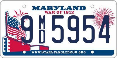 MD license plate 9MD5954