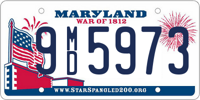 MD license plate 9MD5973