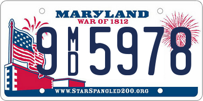 MD license plate 9MD5978